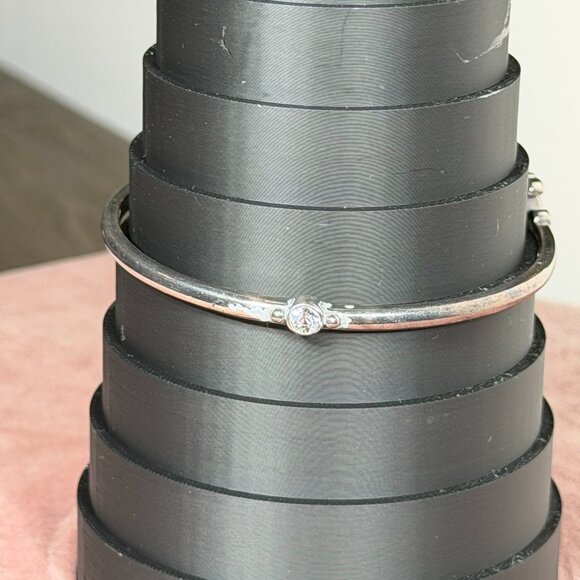 Brighton Silver-Tone Cross & Crystal Bangle Bracelet - Picture 4 of 12